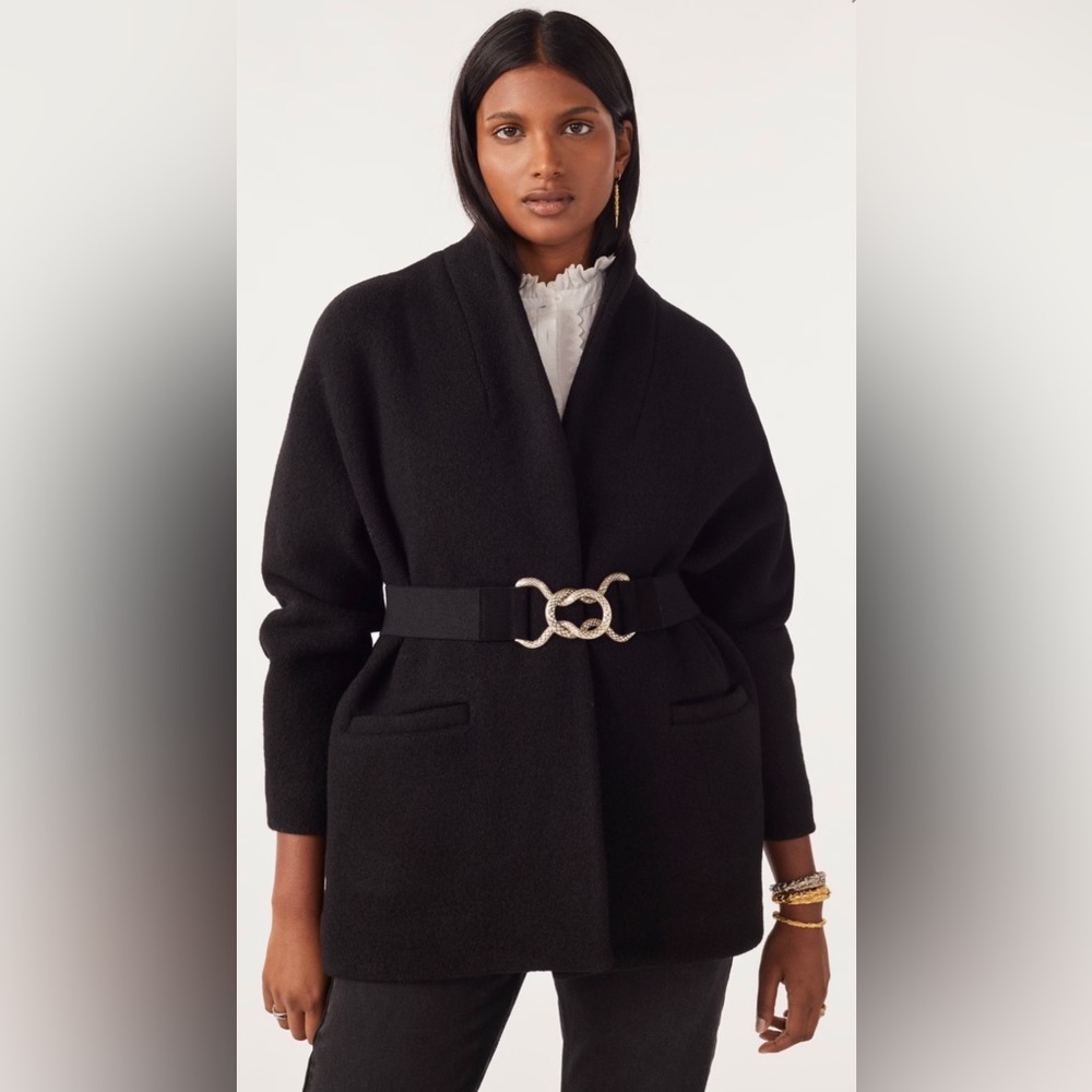 NWOT ba&sh Carole 100% wool coat size 3/Large. Fits M-L. Pockets.